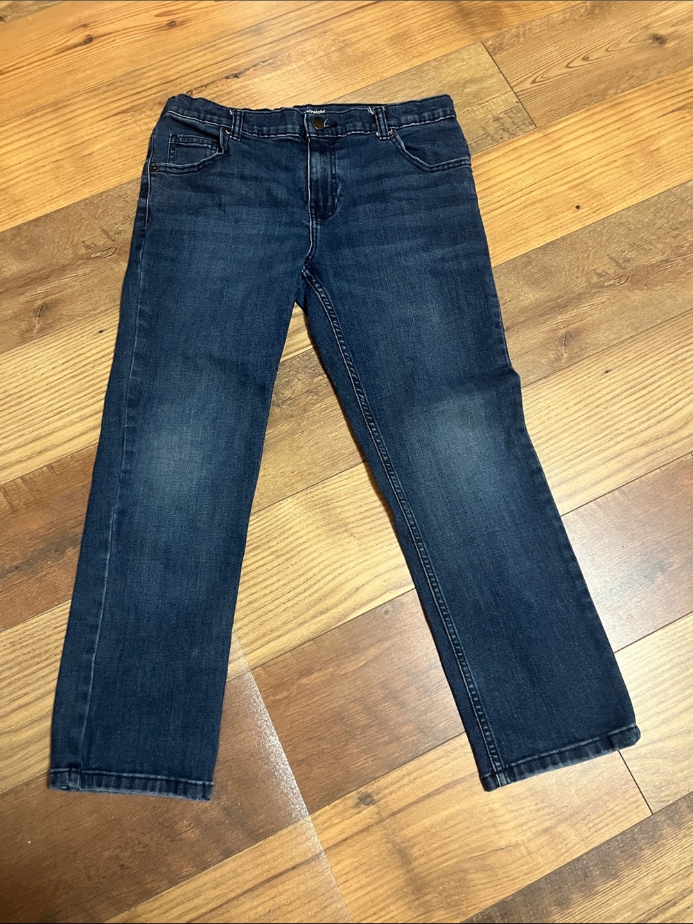 Wonder Nation Boys Dark Blue Straight-Leg Jeans - Classic Denim Size 12 Husky